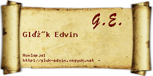 Glük Edvin névjegykártya